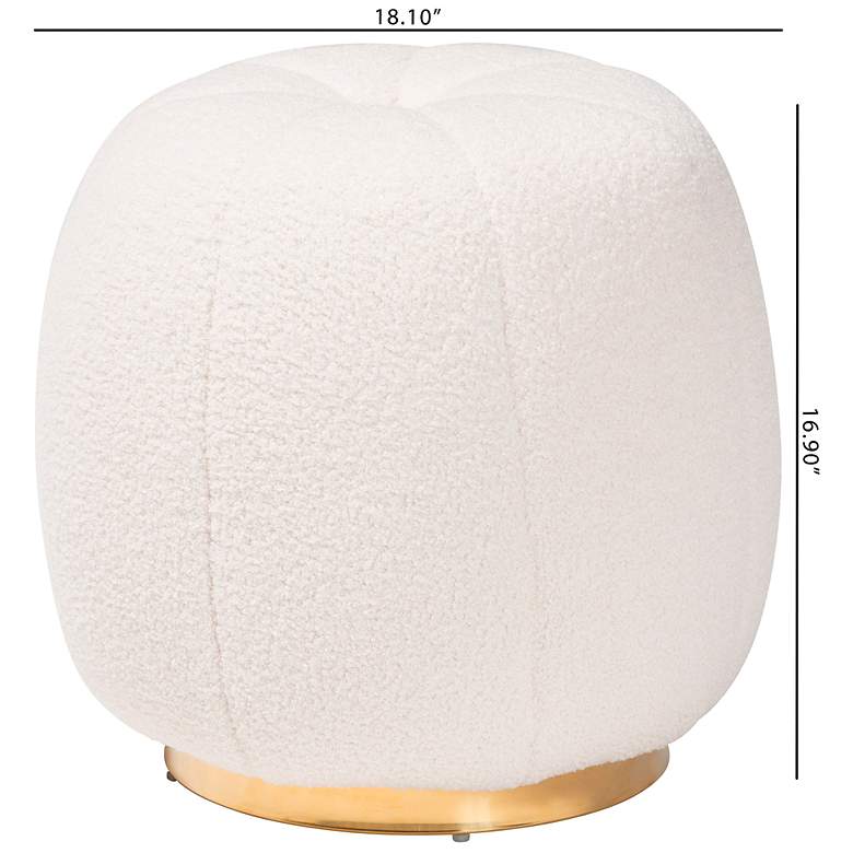 Image 6 Baxton Studio Raelyn Ivory Boucle Fabric Tufted Ottoman more views