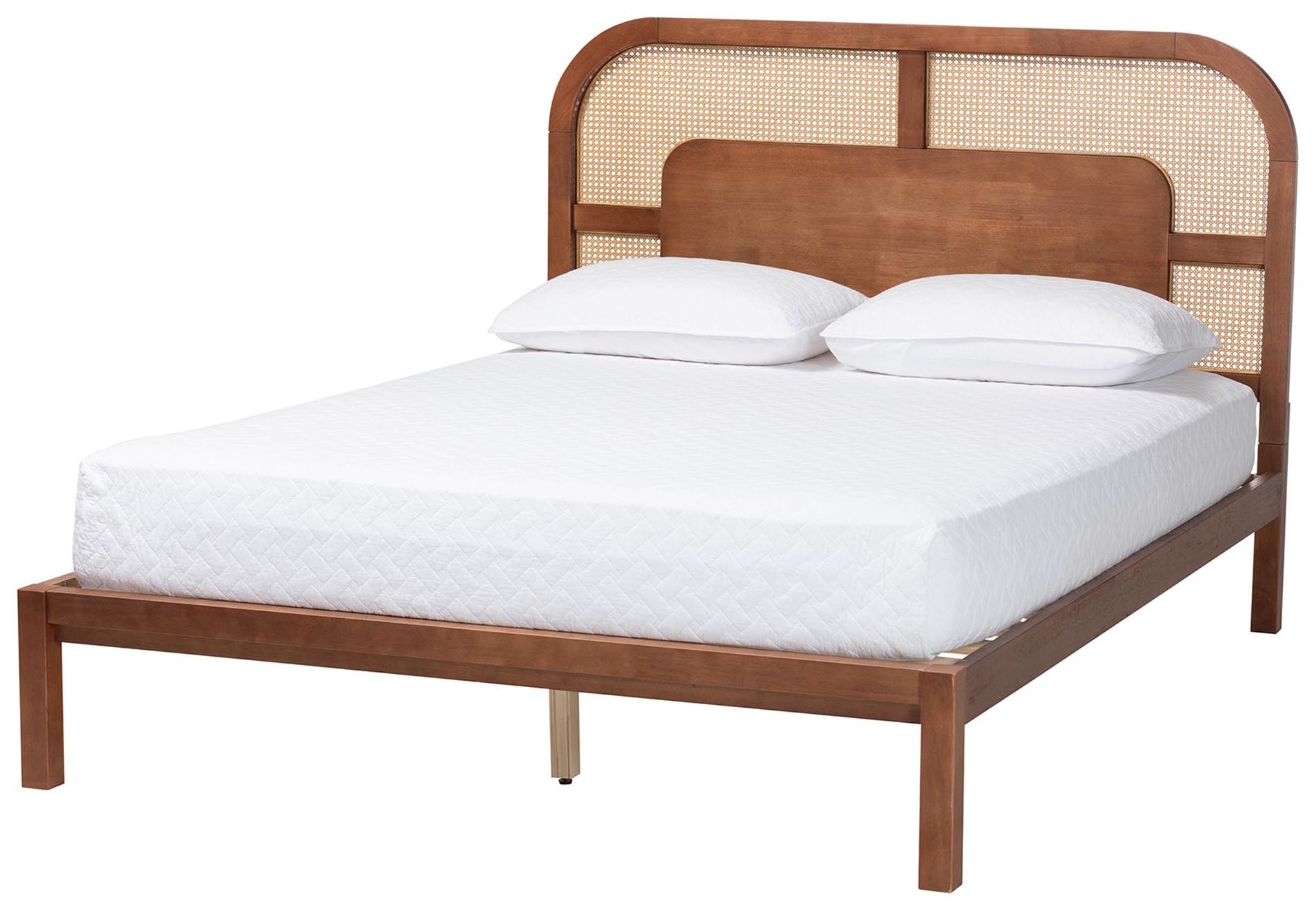 Image 2 Baxton Studio Raewyn Wood Platform Bed -  Low Profile Bed Frame, Queen