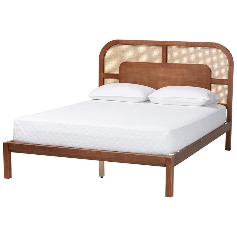 Image 1 Baxton Studio Raewyn Wood Platform Bed - Low Profile Bed Frame, Queen