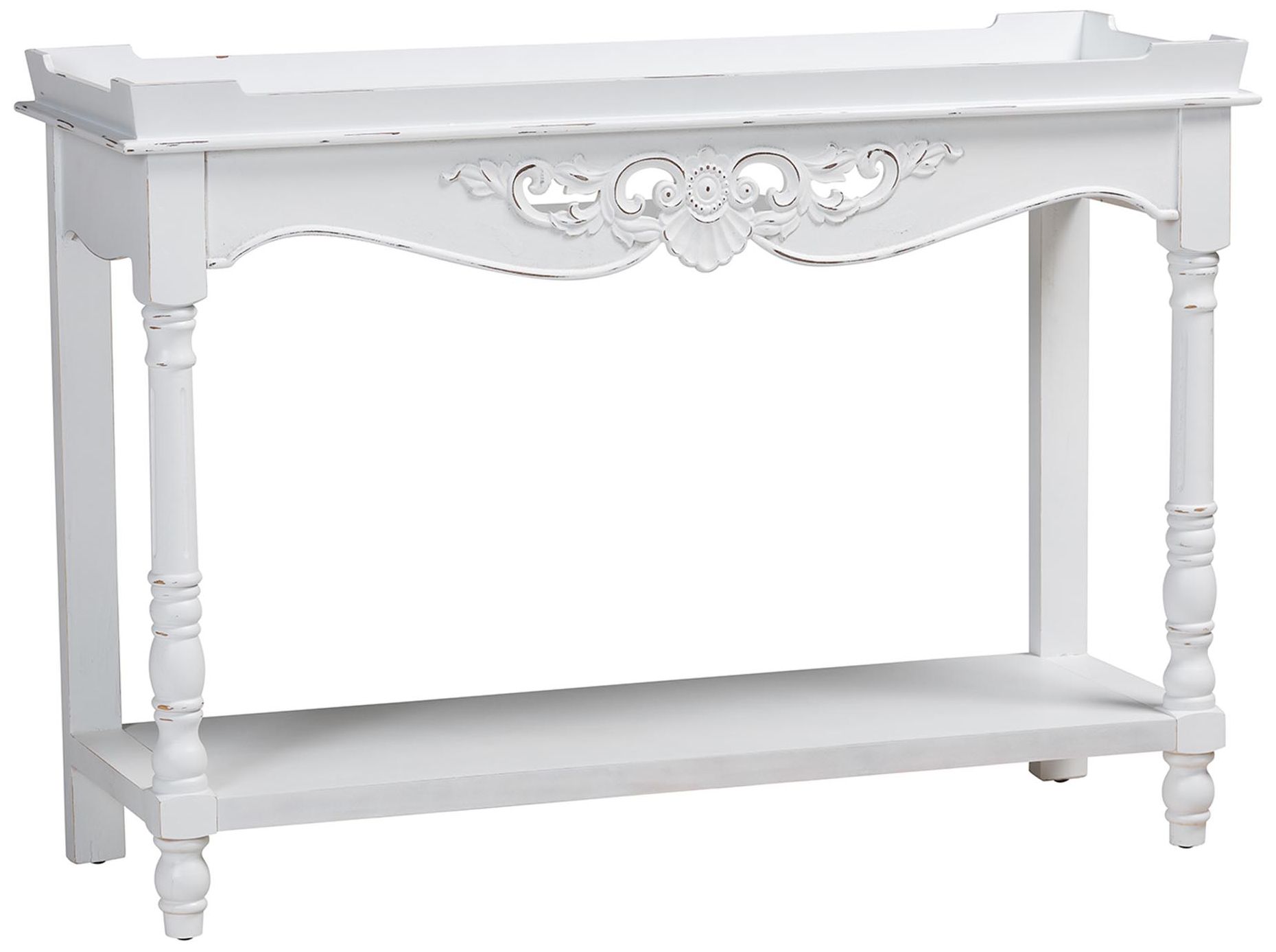 Image 2 Baxton Studio Rafferty Distressed Console Table - White Accent Table