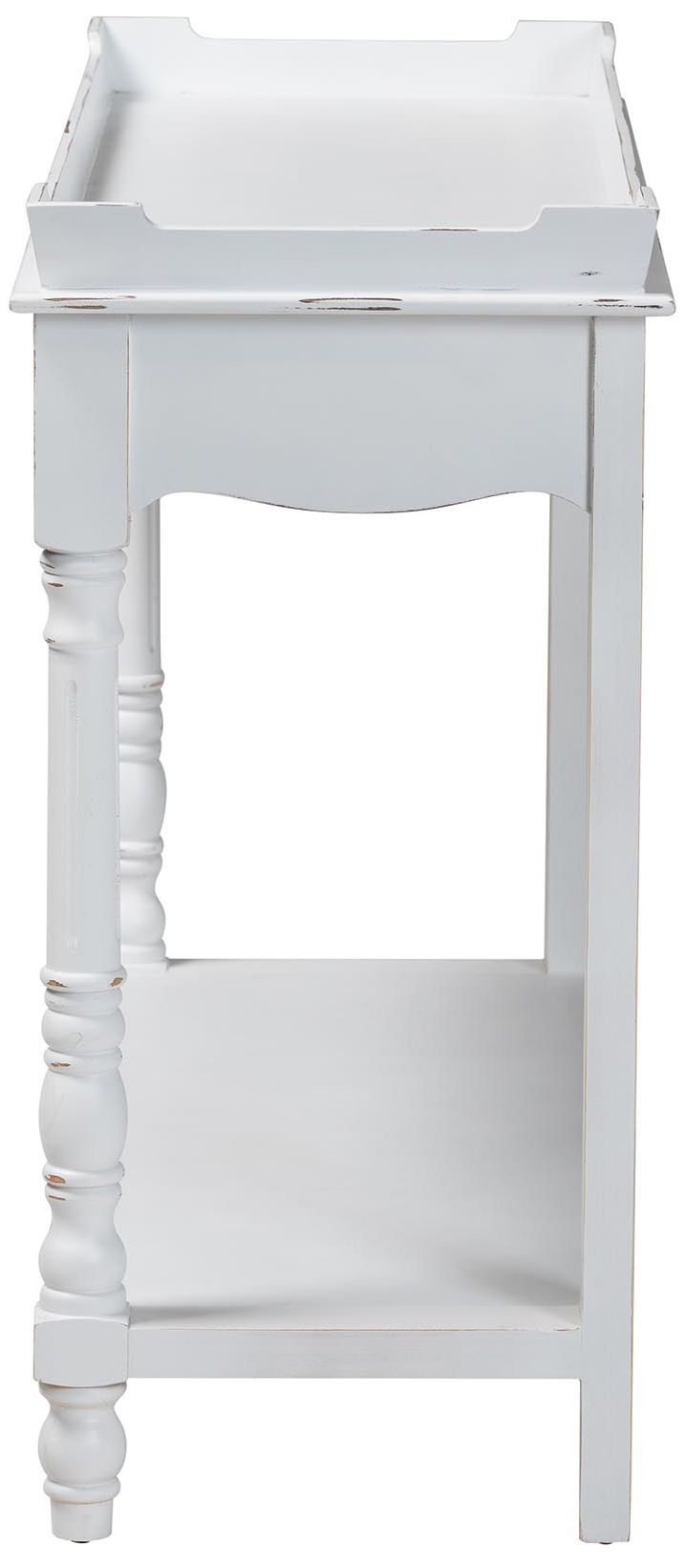 Image 4 Baxton Studio Rafferty Distressed Console Table - White Accent Table more views