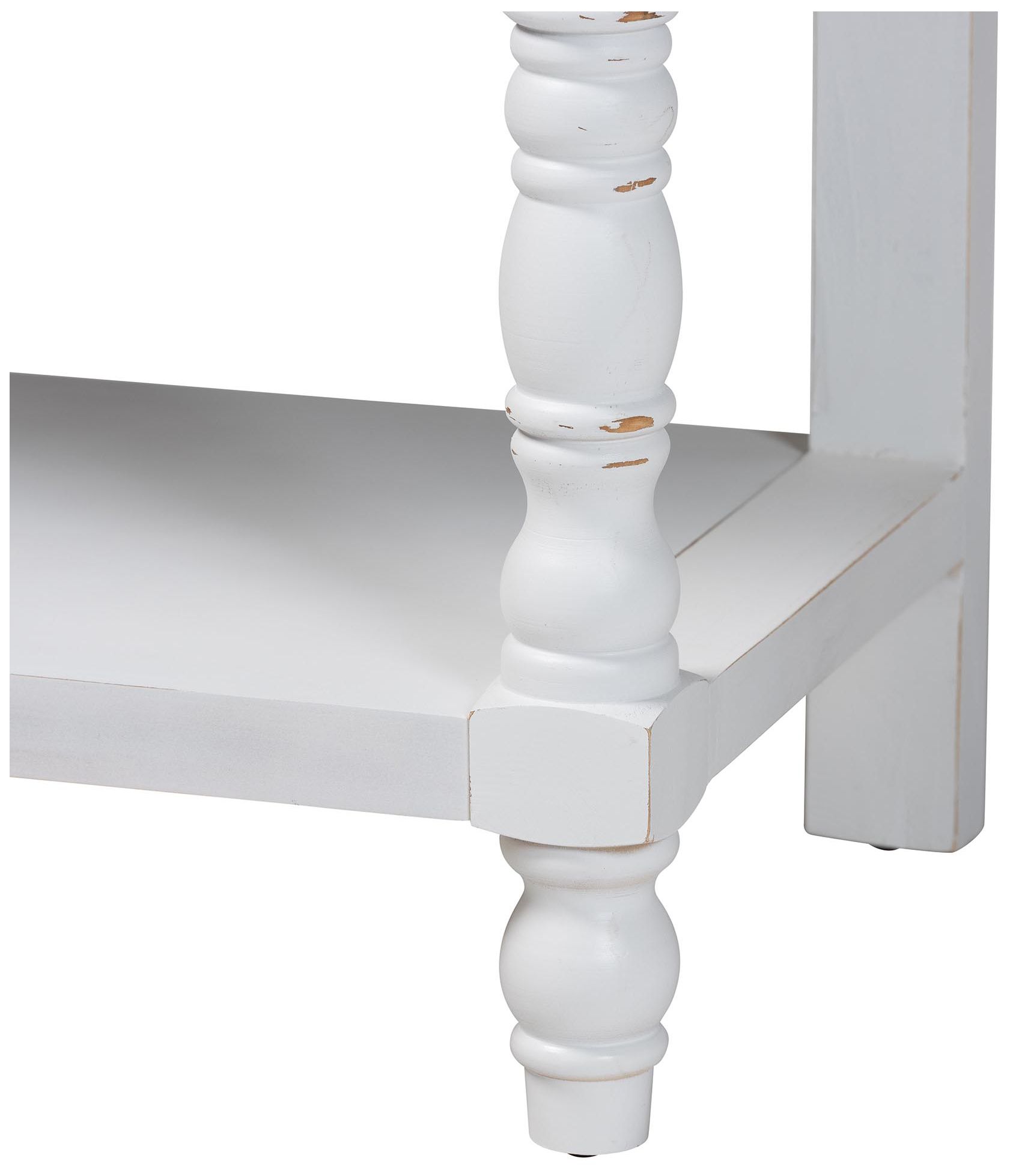 Image 7 Baxton Studio Rafferty Distressed Console Table - White Accent Table more views