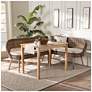 2_Baxton Studio Raisa Rattan Bench and Wood Table 3-Piece Dining Nook Set more views