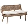 3_Baxton Studio Raisa Rattan Bench and Wood Table 3-Piece Dining Nook Set more views