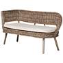 4_Baxton Studio Raisa Rattan Bench and Wood Table 3-Piece Dining Nook Set more views