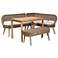 Baxton Studio Raisa Rattan Bench and Wood Table 4-Piece Dining Nook Set