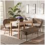 2_Baxton Studio Raisa Rattan Bench and Wood Table 4-Piece Dining Nook Set more views