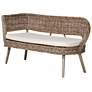 4_Baxton Studio Raisa Rattan Bench and Wood Table 4-Piece Dining Nook Set more views