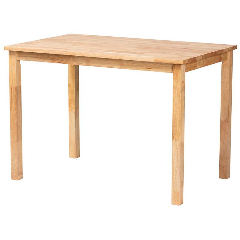 Image 6 Baxton Studio Raisa Rattan Bench and Wood Table 4-Piece Dining Nook Set more views