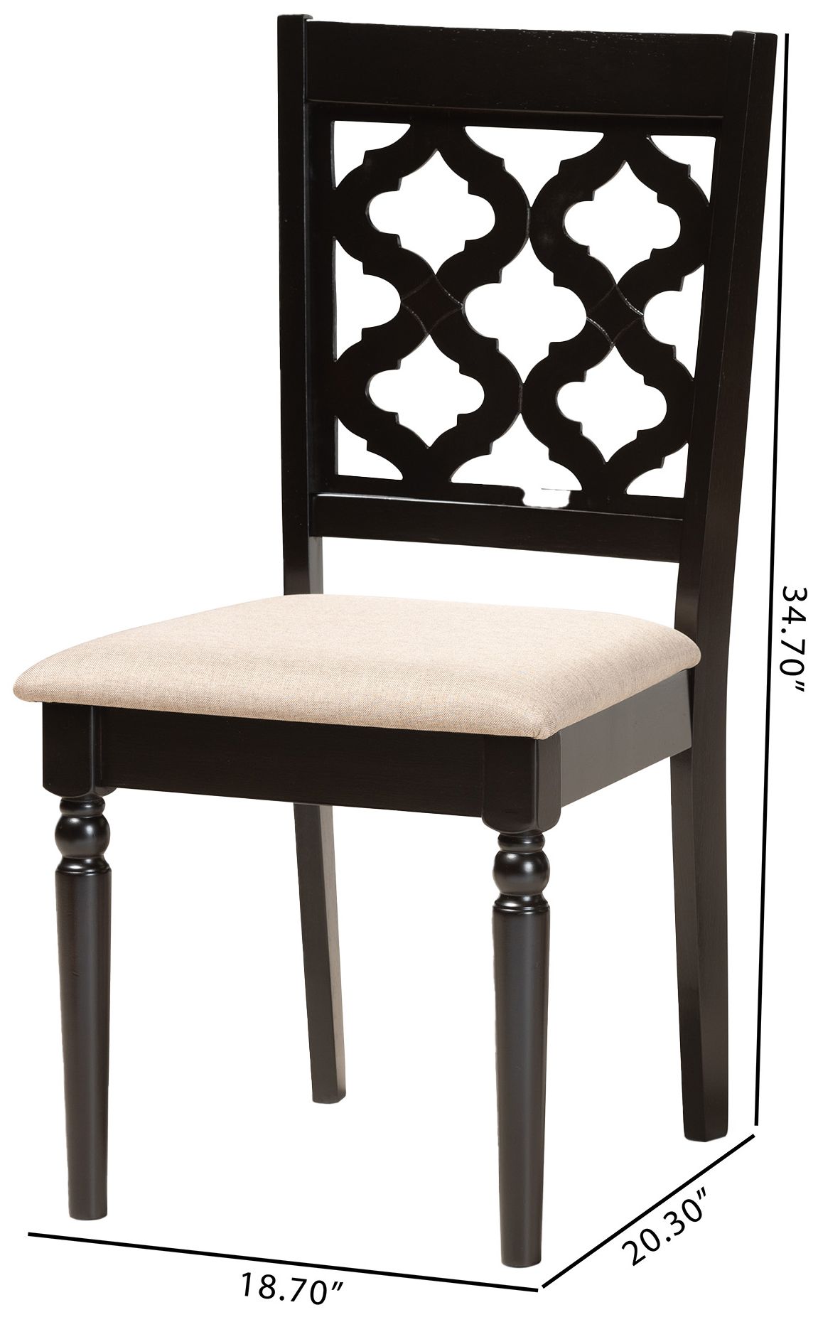 Image 7 Baxton Studio Ramiro Sand Fabric Upholstered Wood 2-Piece Dining Chair Set more views