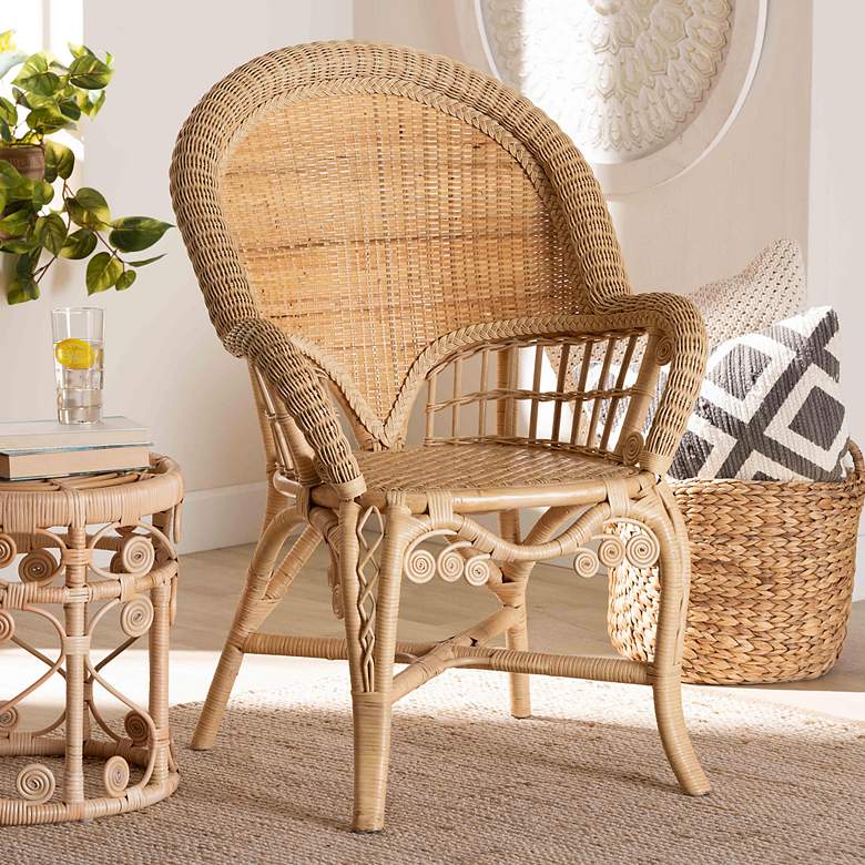 Image 1 Baxton Studio Ratu Natural Brown Rattan Accent Chair