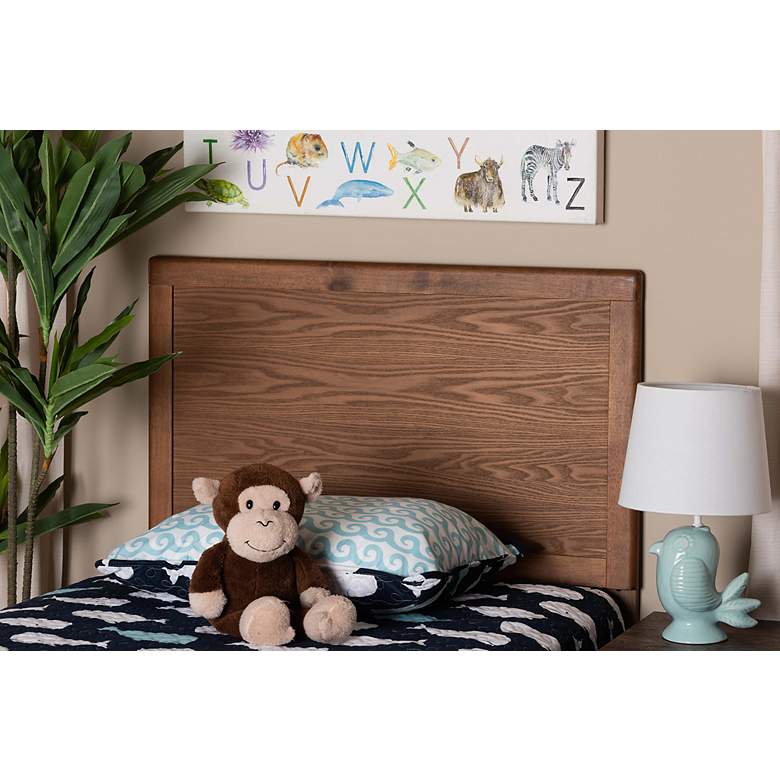 Image 5 Baxton Studio Raya Ash Walnut Rubberwood Twin Headboard more views