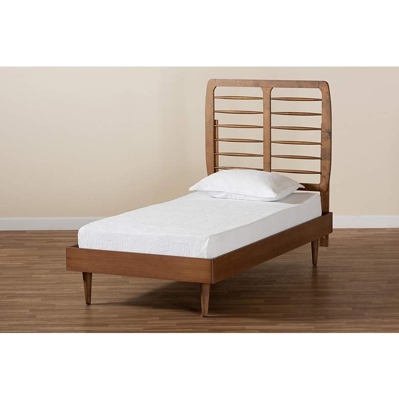 Image 7 Baxton Studio Rayna Walnut Brown Wood Twin Size Platform Bed more views