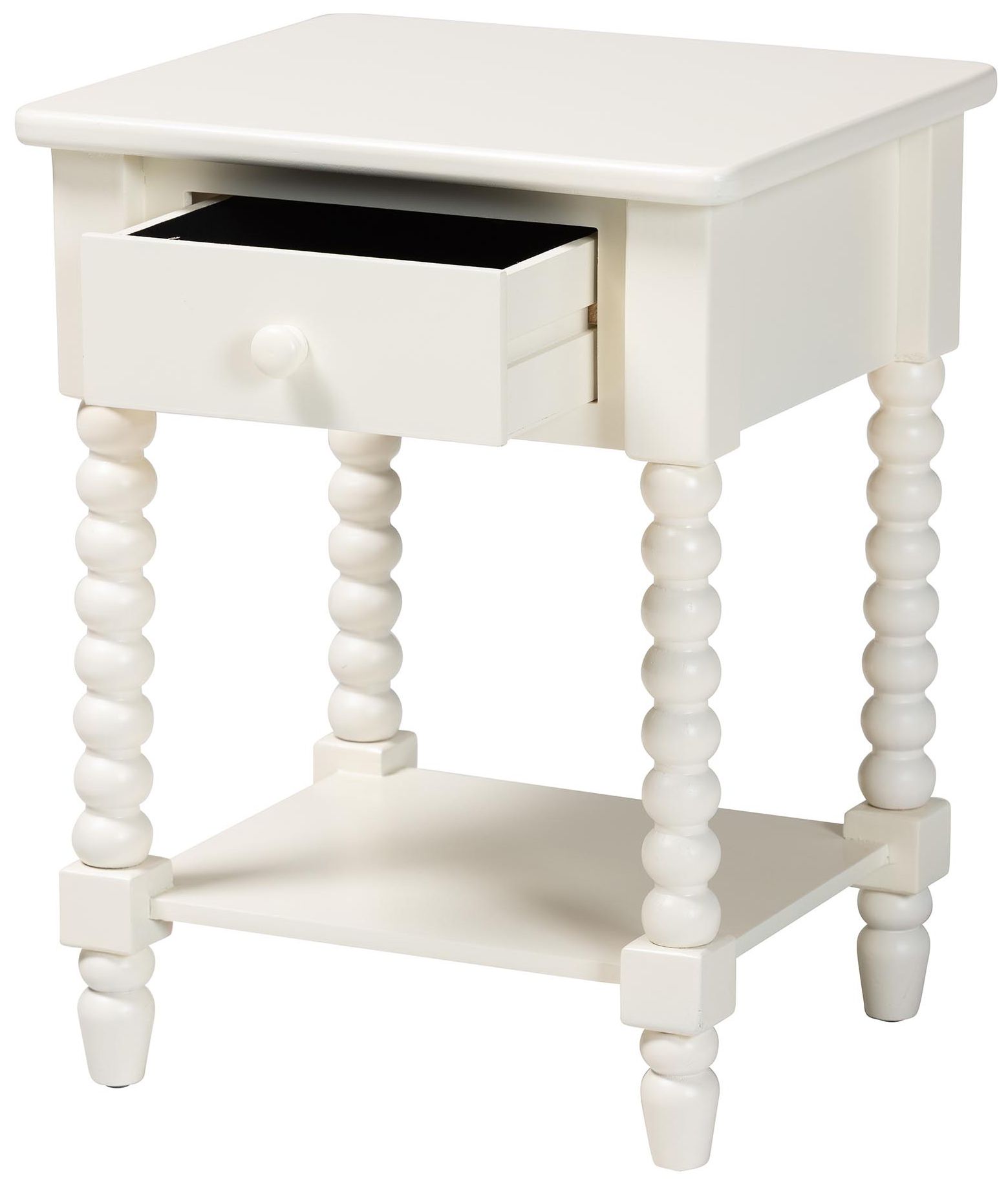 Image 3 Baxton Studio Raynera End Table with Bobbin Legs - 1 Drawer Accent Table more views
