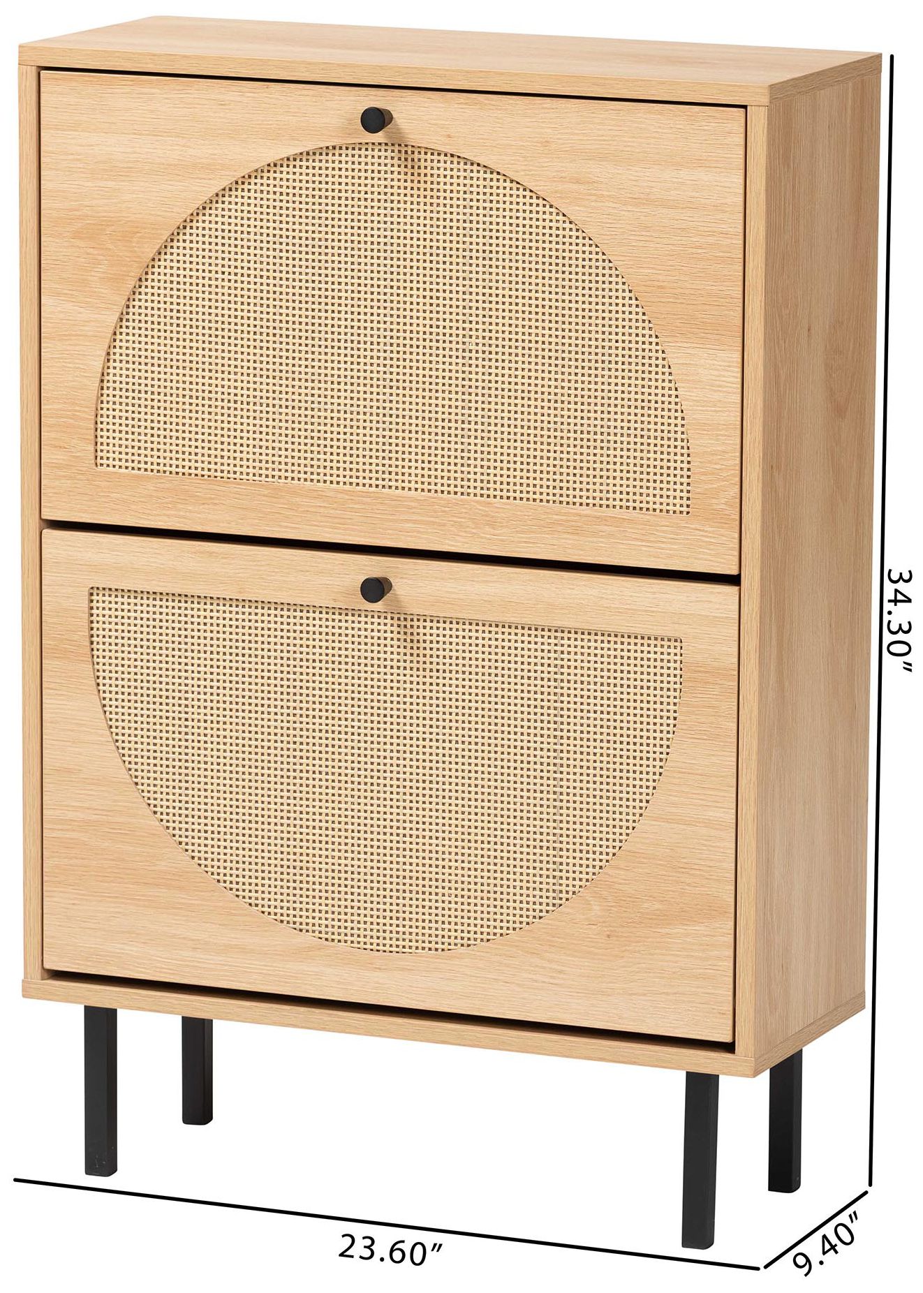 Baxton Studio Remus Wood Shoe Cabinet - 12-Pair Shoe Storage Organizer