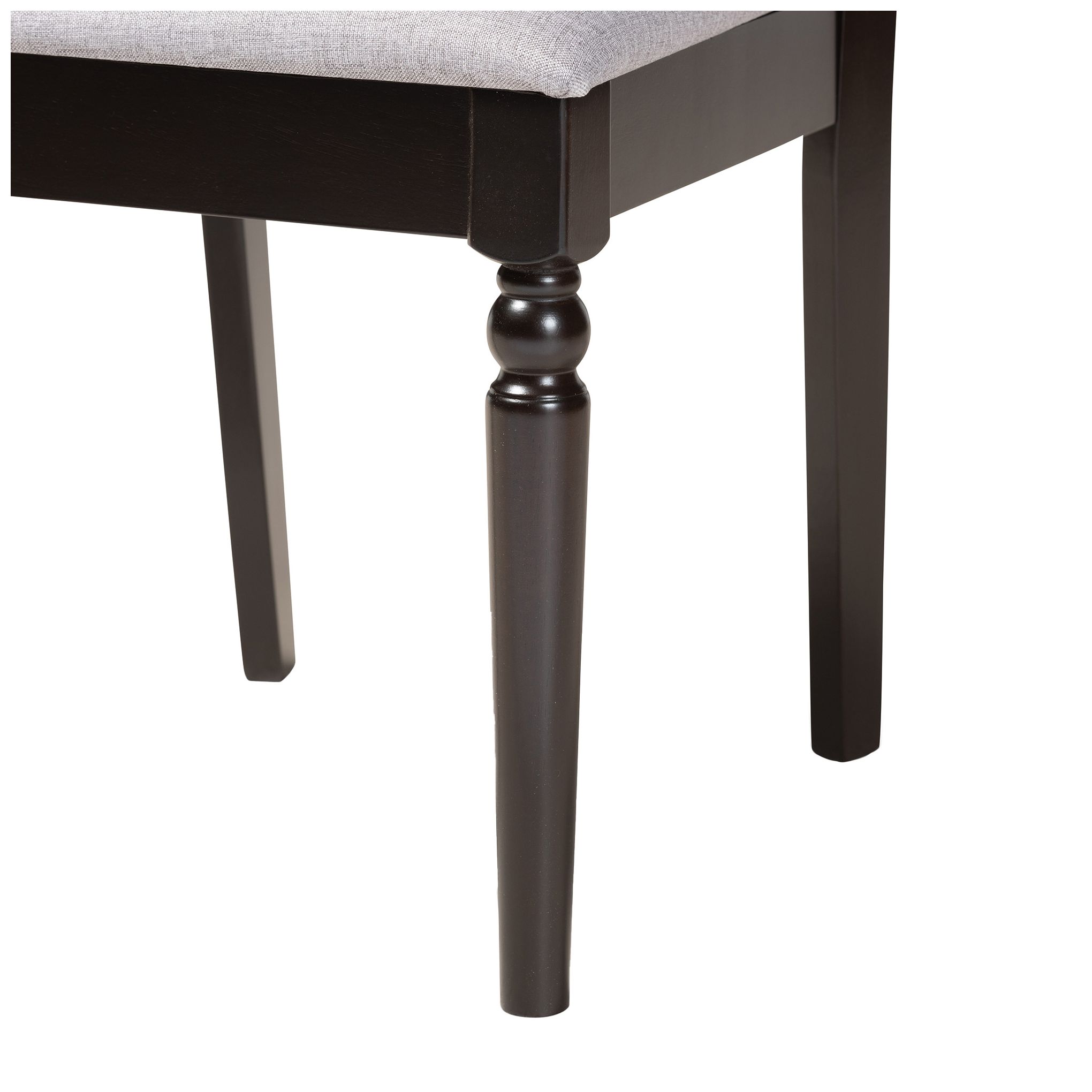 Image 6 Baxton Studio Renaud Grey Fabric Upholstered Wood 2-Piece Dining Chair Set more views