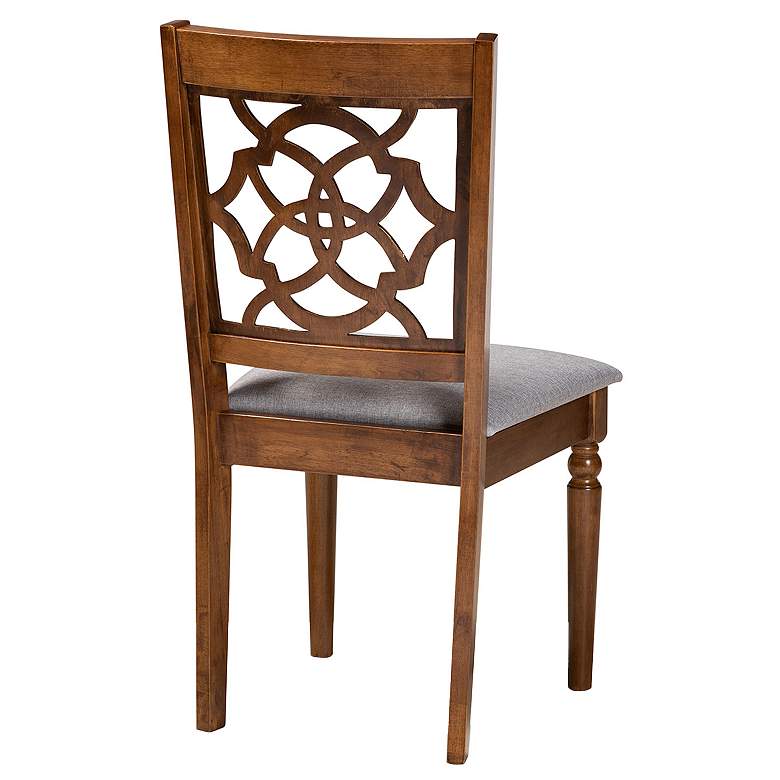 Image 2 Baxton Studio Renaud Grey Fabric Upholstered Wood 2-Piece Dining Chair Set more views