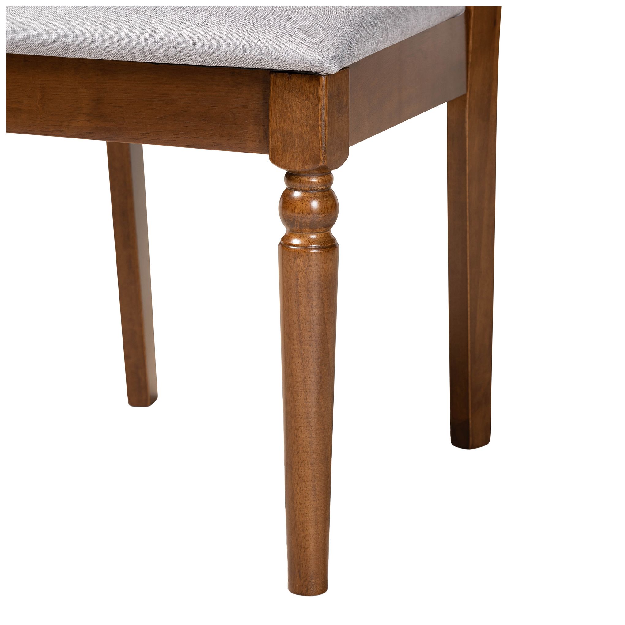 Image 6 Baxton Studio Renaud Grey Fabric Upholstered Wood 2-Piece Dining Chair Set more views
