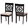 4_Baxton Studio Renaud Sand Fabric Upholstered Wood 2-Piece Dining Chair Set more views