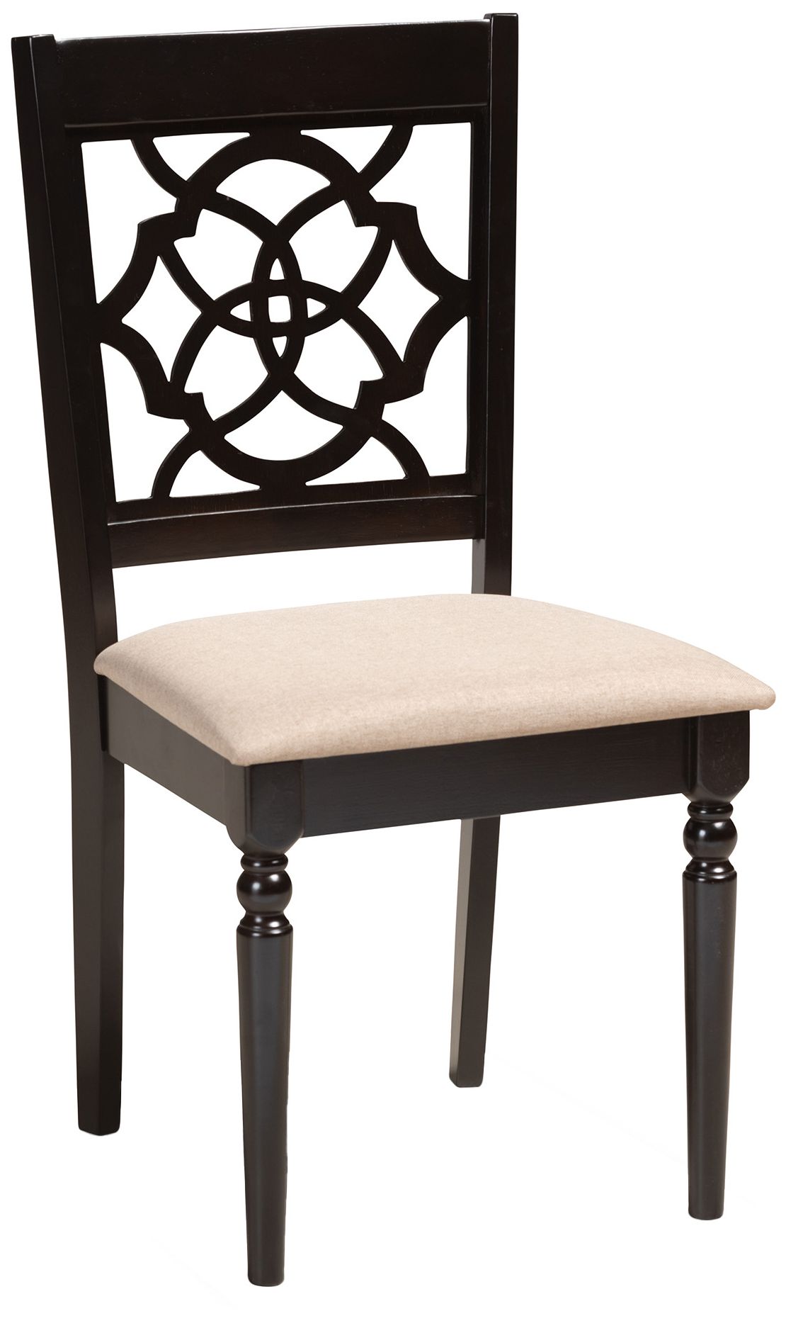 Image 4 Baxton Studio Renaud Sand Fabric Upholstered Wood Dining Chair more views