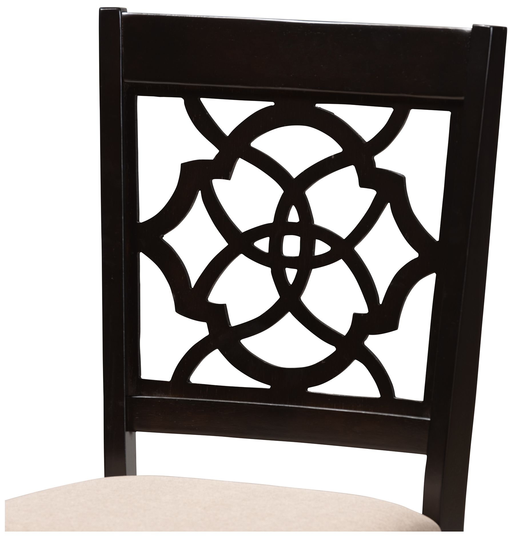 Image 5 Baxton Studio Renaud Sand Fabric Upholstered Wood Dining Chair more views