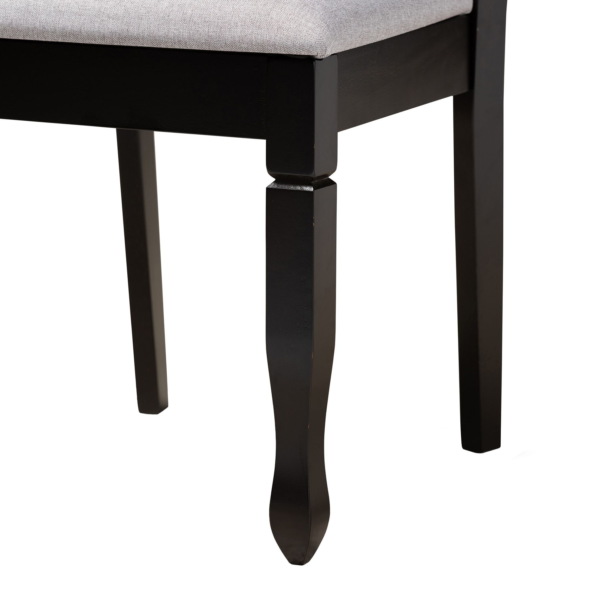 Baxton Studio Reneau Grey Fabric Upholstered Wood 2-Piece Dining Chair Set