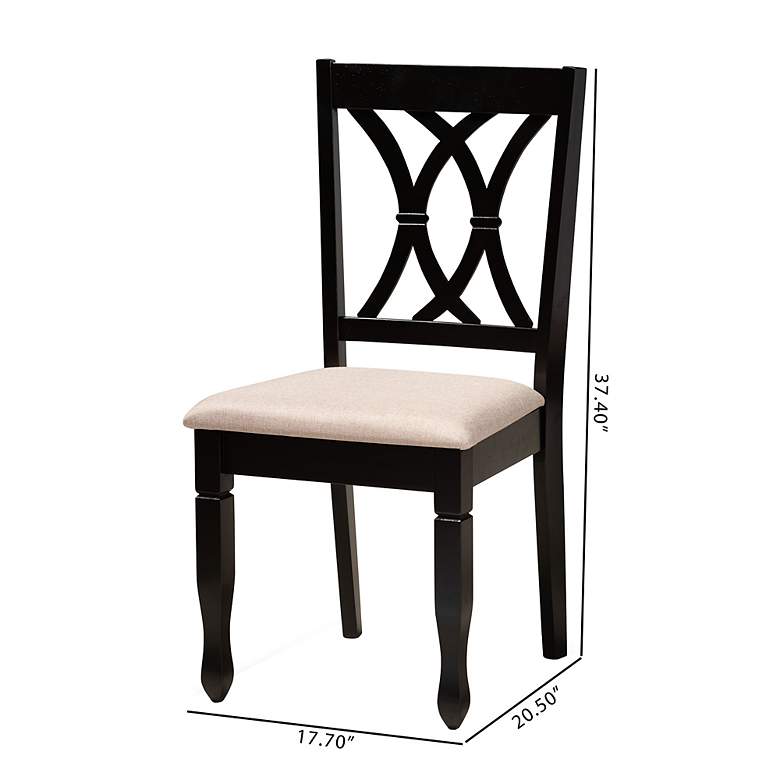 Image 3 Baxton Studio Reneau Sand Fabric Upholstered Wood 2-Piece Dining Chair Set more views