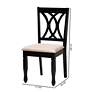 3_Baxton Studio Reneau Sand Fabric Upholstered Wood 2-Piece Dining Chair Set more views