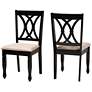 4_Baxton Studio Reneau Sand Fabric Upholstered Wood 2-Piece Dining Chair Set more views