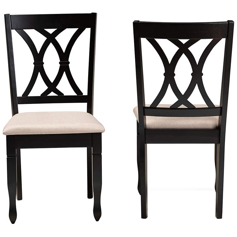 Image 5 Baxton Studio Reneau Sand Fabric Upholstered Wood 2-Piece Dining Chair Set more views