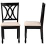 7_Baxton Studio Reneau Sand Fabric Upholstered Wood 2-Piece Dining Chair Set more views