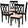Baxton Studio Reneau Sand Fabric Upholstered Wood Dining Chair
