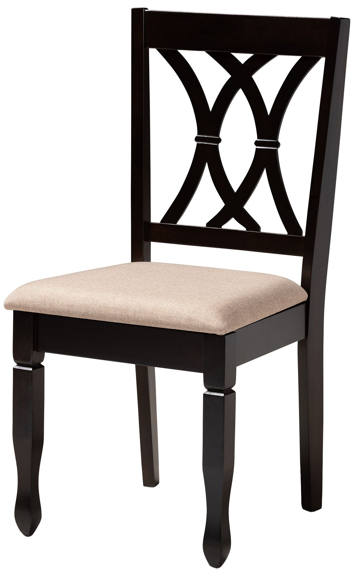 Image 3 Baxton Studio Reneau Sand Fabric Upholstered Wood Dining Chair more views