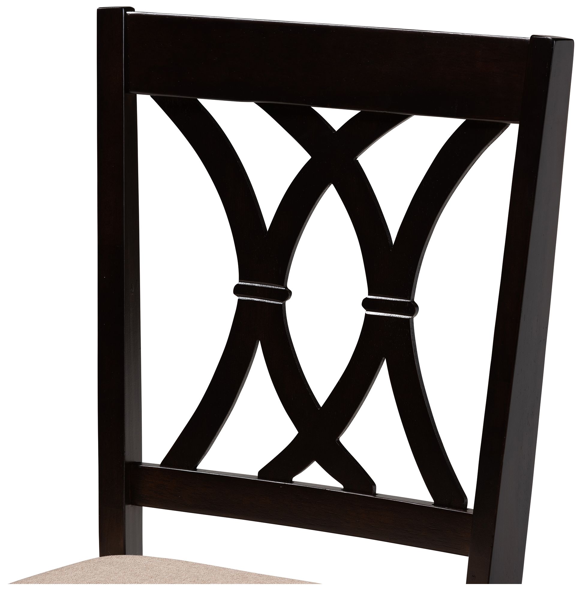 Image 4 Baxton Studio Reneau Sand Fabric Upholstered Wood Dining Chair more views