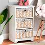 Baxton Studio Rianne 15 3/4"W White 3-Basket Storage Cabinet