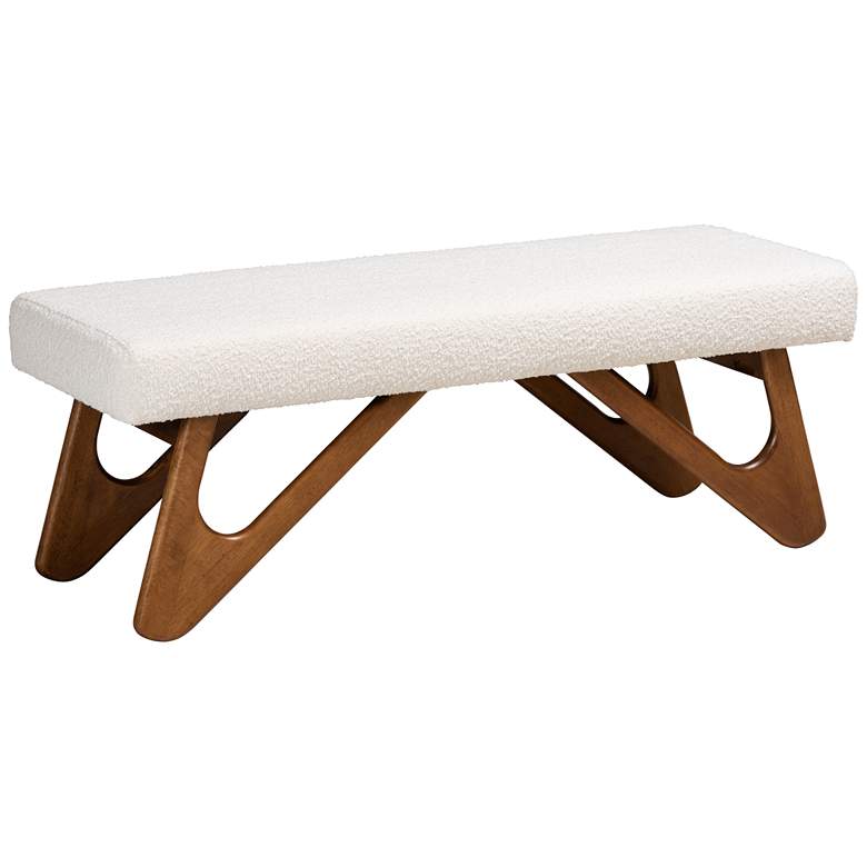 Image 2 Baxton Studio Rika 48 1/2"W Cream Boucle Fabric Accent Bench
