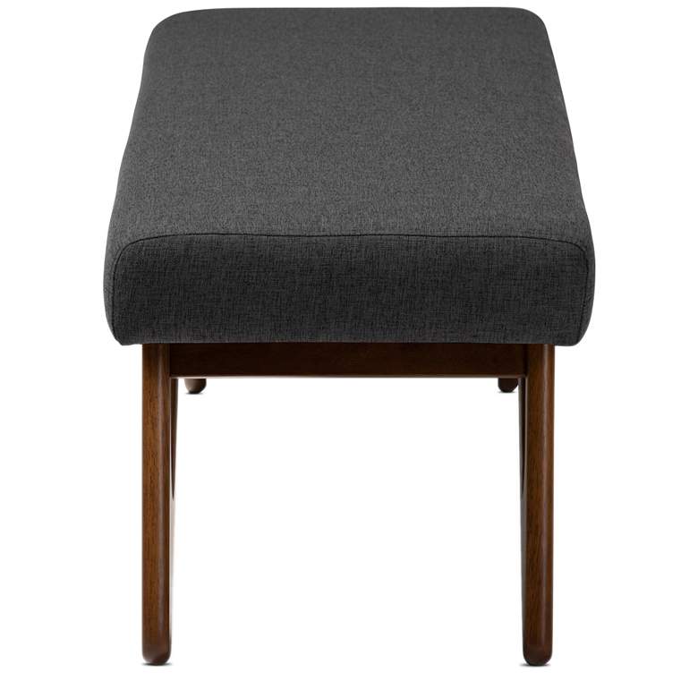 Image 4 Baxton Studio Rika Dark Gray and Walnut Boomerang Bench more views
