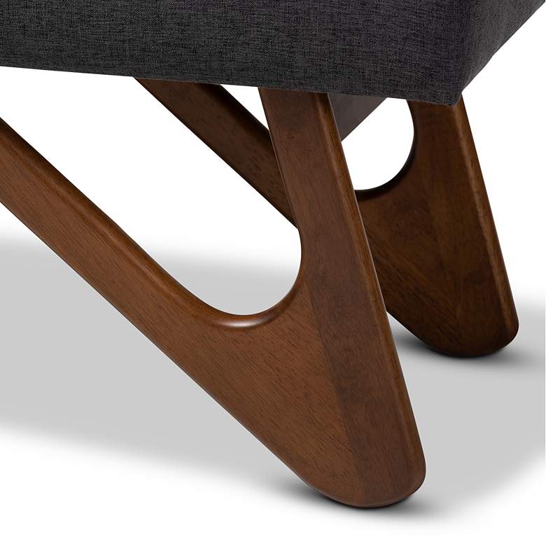 Image 6 Baxton Studio Rika Dark Gray and Walnut Boomerang Bench more views