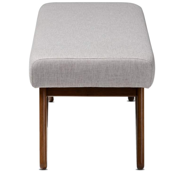 Image 4 Baxton Studio Rika Grayish Beige and Walnut Boomerang Bench more views