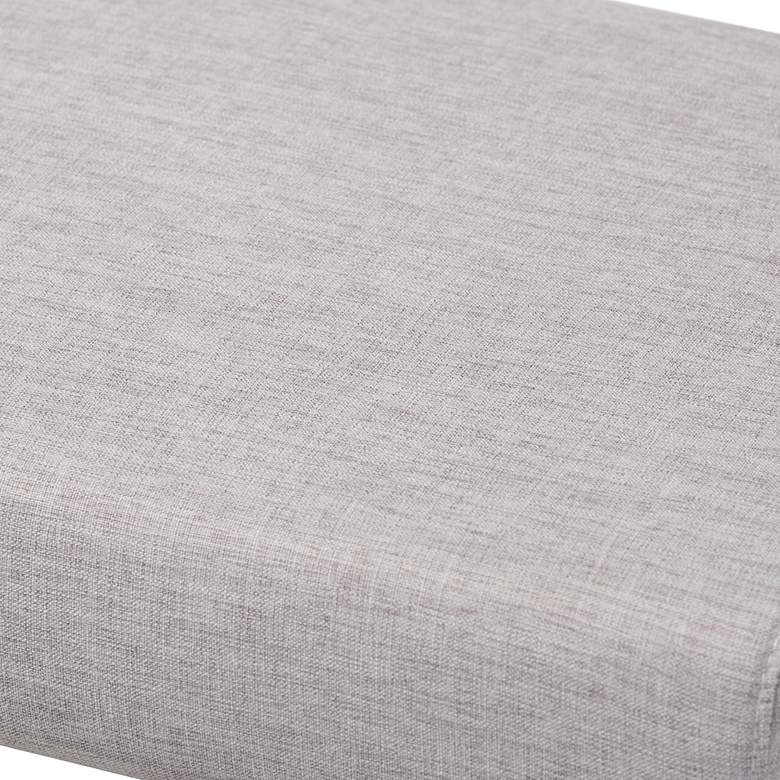 Image 5 Baxton Studio Rika Grayish Beige and Walnut Boomerang Bench more views