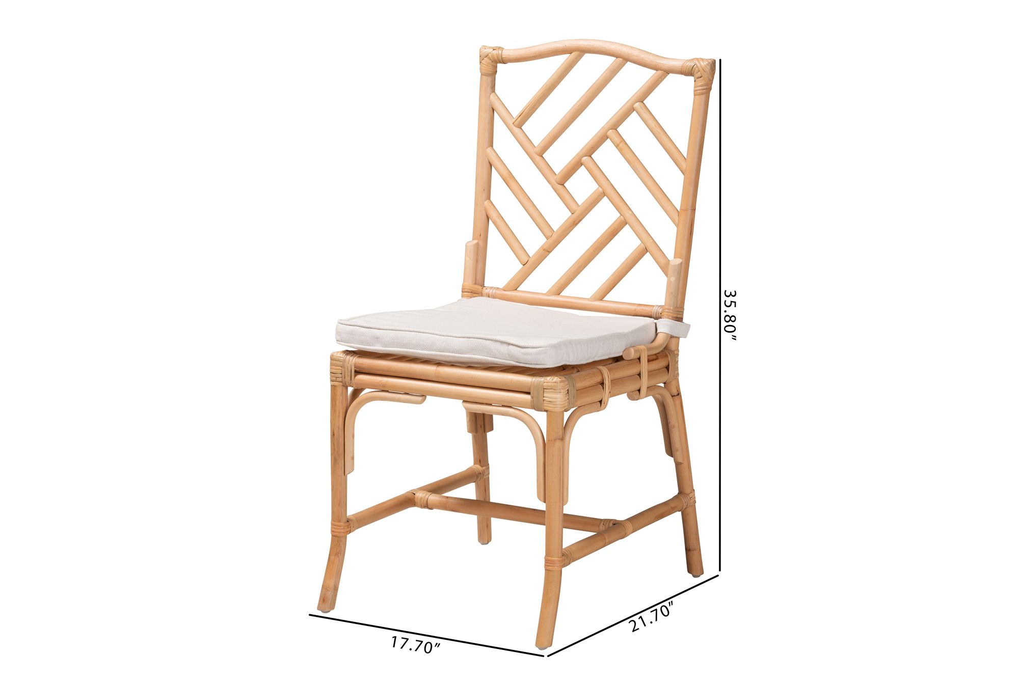 Baxton Studio Rio Natural Rattan Dining Chair