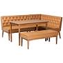 2_Baxton Studio Riordan Tan Faux Leather Modern 4-Piece Dining Nook Set