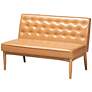 5_Baxton Studio Riordan Tan Faux Leather Modern 4-Piece Dining Nook Set more views