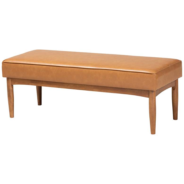 Image 7 Baxton Studio Riordan Tan Faux Leather Modern 4-Piece Dining Nook Set more views
