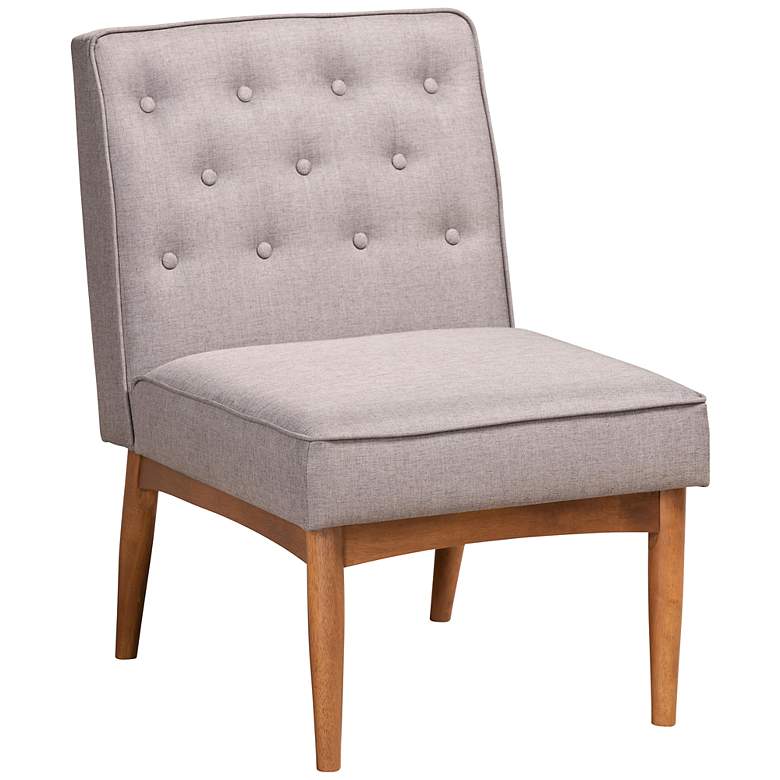 Image 2 Baxton Studio Riordan Tufted Gray Fabric Dining Chair