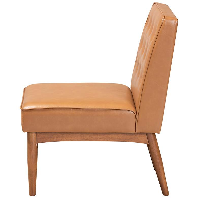 Image 6 Baxton Studio Riordan Tufted Tan Faux Leather Dining Chair more views