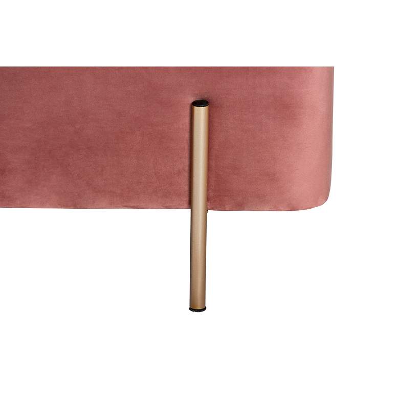 Image 3 Baxton Studio Rockwell Blush Pink Velvet Storage Bench more views