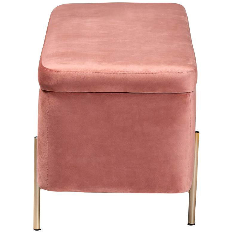 Image 7 Baxton Studio Rockwell Blush Pink Velvet Storage Bench more views