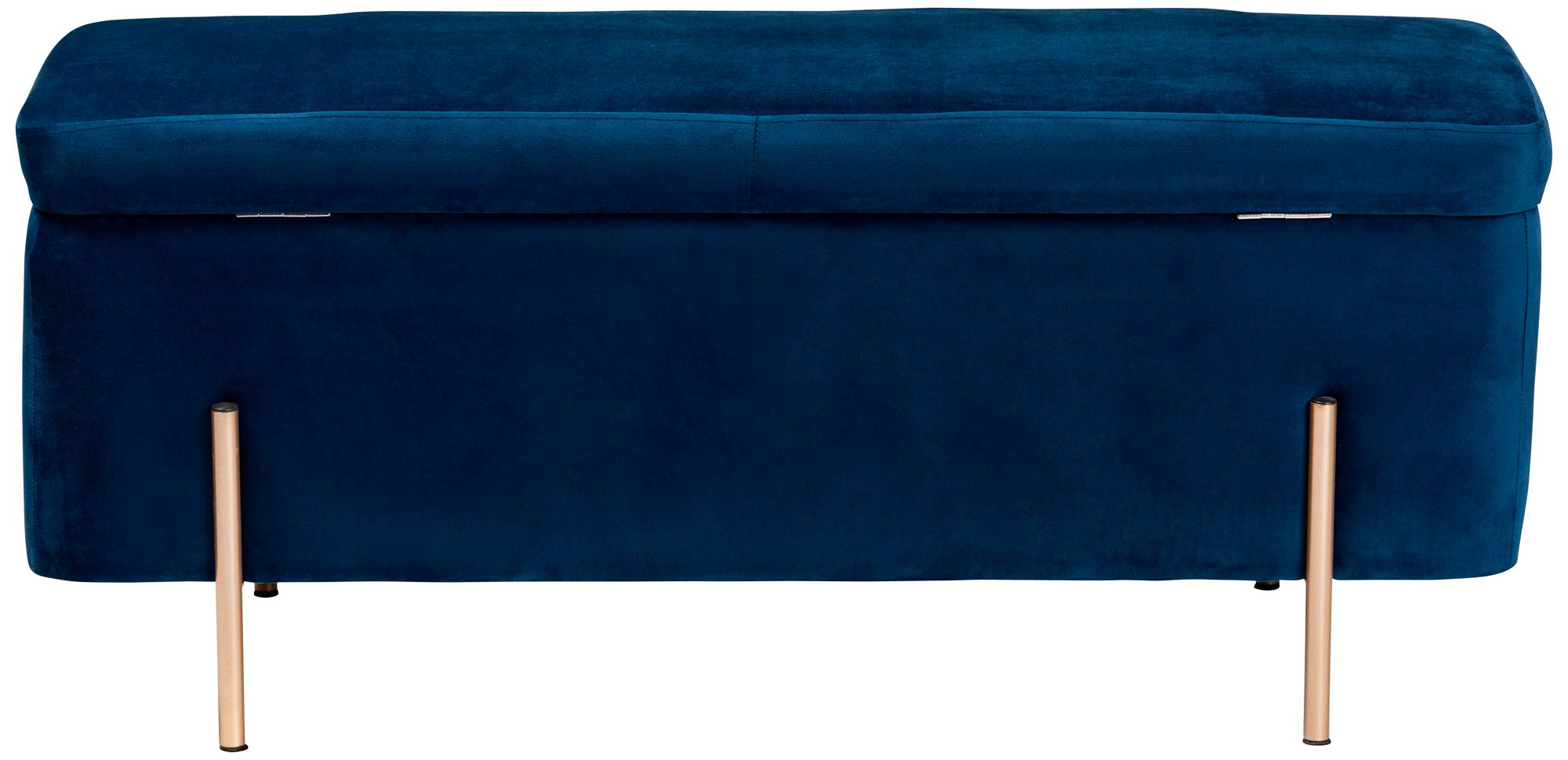 Baxton Studio Rockwell Navy Blue Velvet Storage Bench