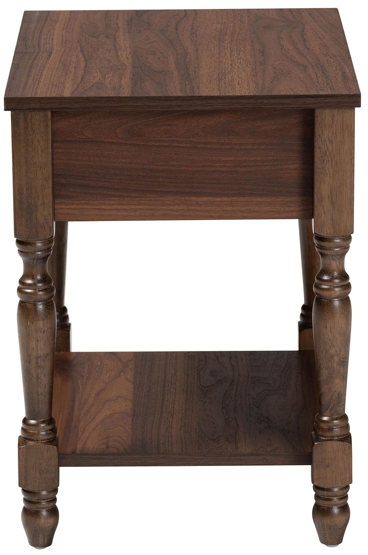 Image 5 Baxton Studio Roden Transitional Dark Brown Nightstand with Rattan more views